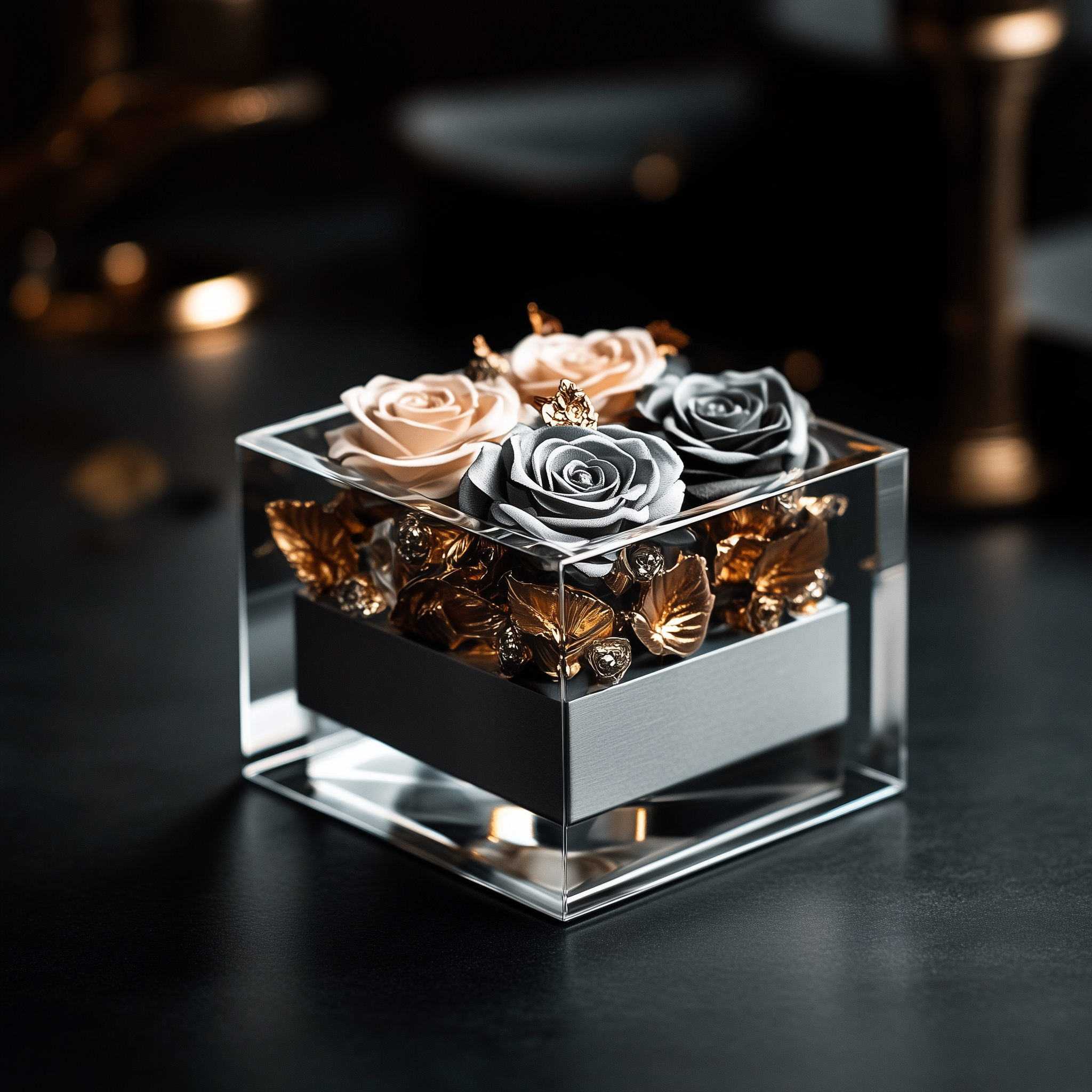 Metallic Square Box | Modern Shine